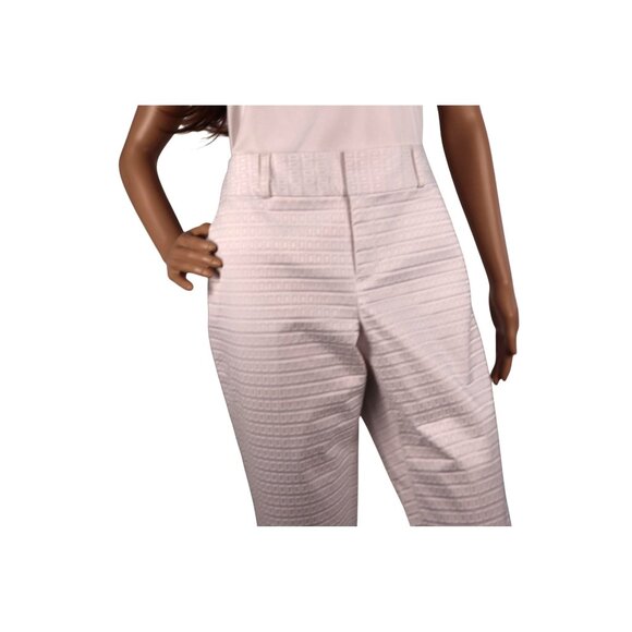 Banana Republic Martin Fit Womens Cropped Pants Size 8 White Textured Cotton Ble - Picture 2 of 10